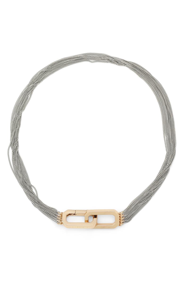AllSaints Layered Chain Pendant Necklace, Main, color,