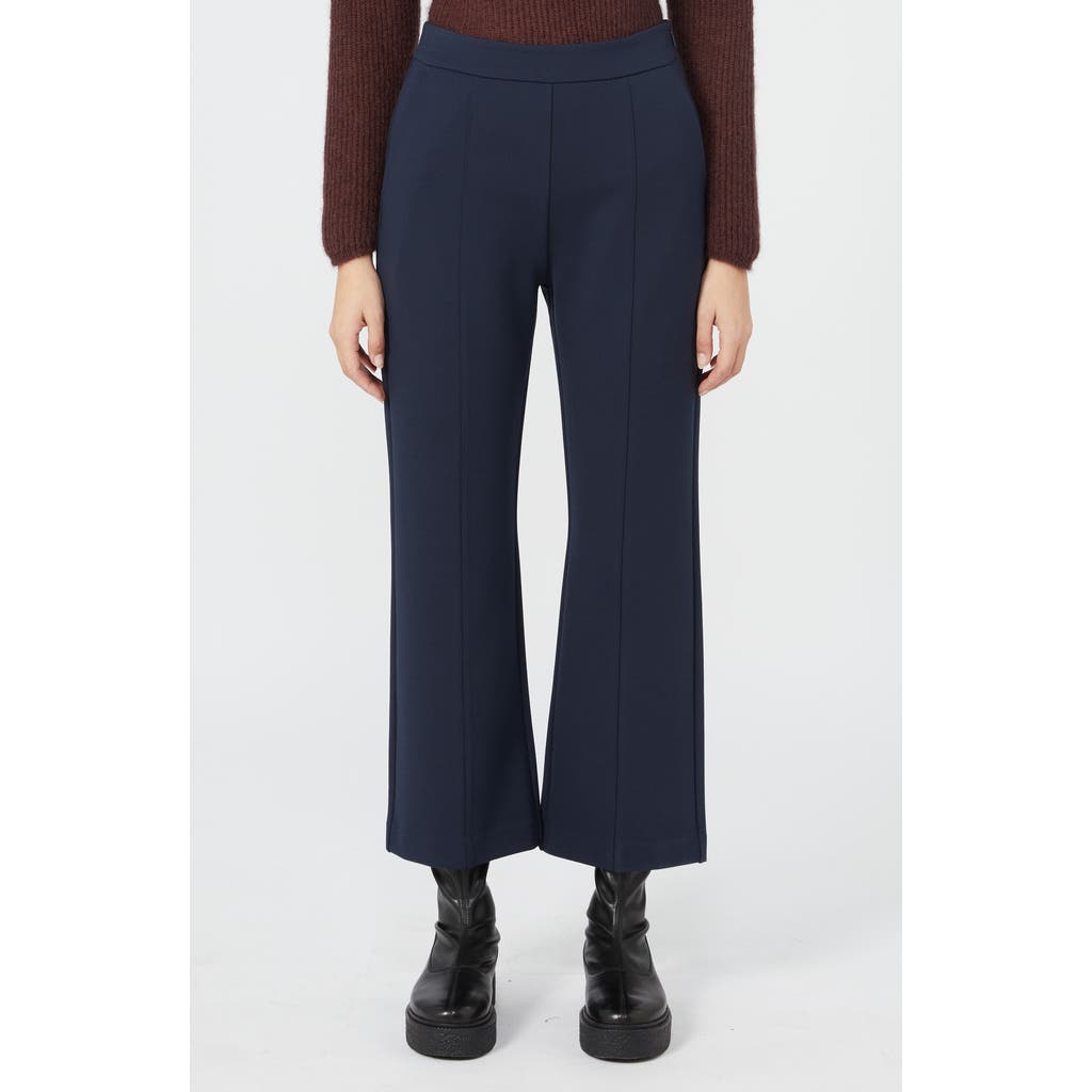 Mm By Max Mara Jeff Jersey Crop Flare Pants In Blue