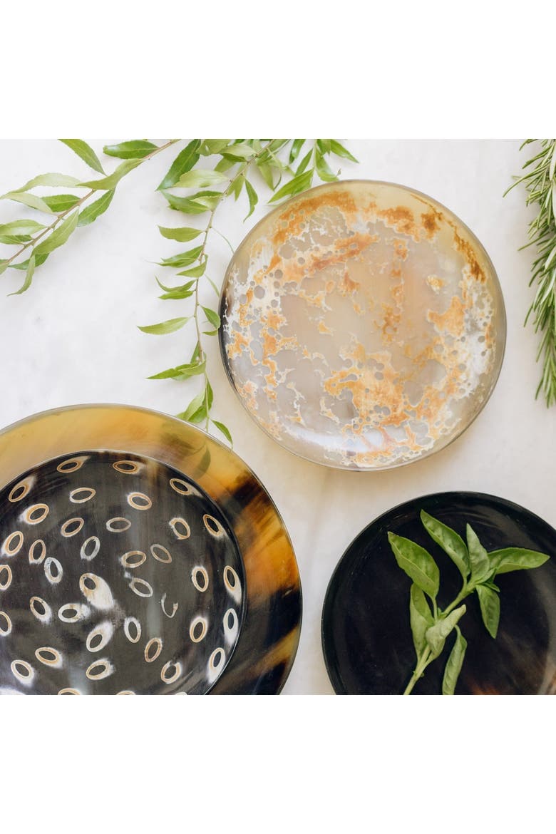 Horn Appetizer Speckled Plate, Alternate, color, Natural
