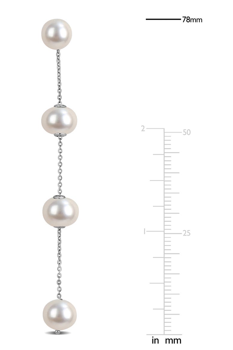 Freshwater Cultured Pearl Drop Earrings, Alternate, color, WHITE GOLD