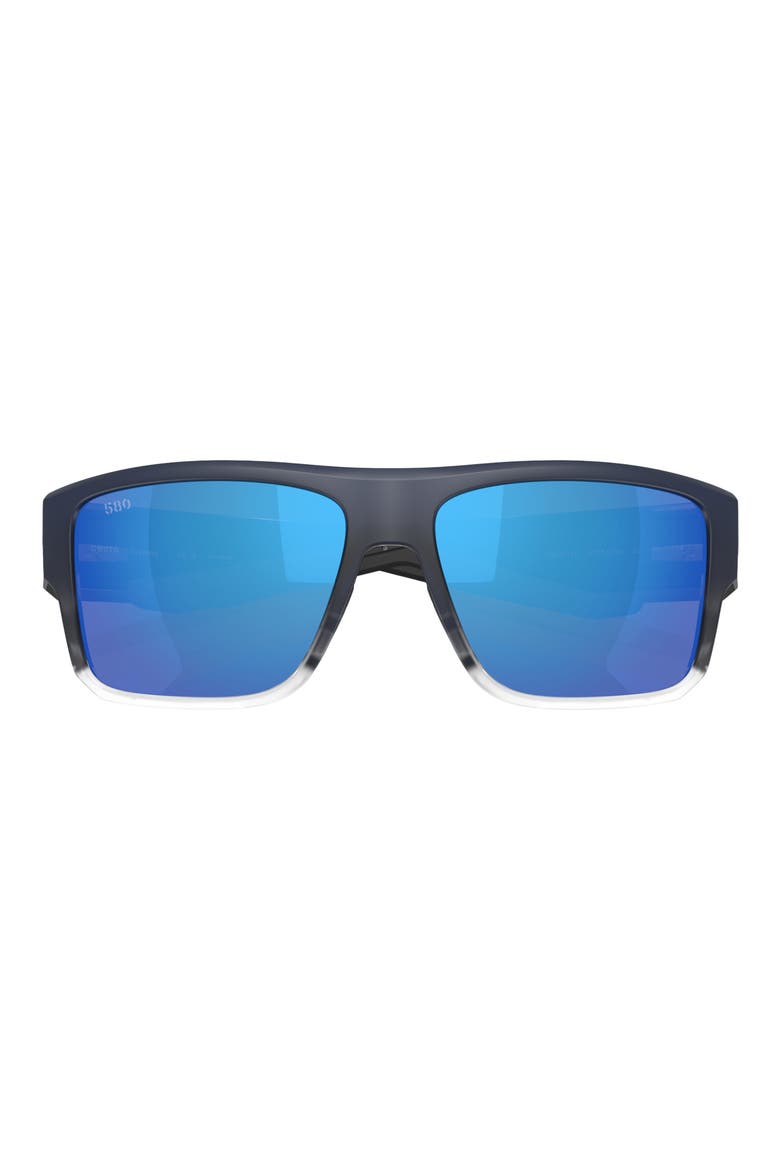 Taxman 59mm Polarized Rectangular Sunglasses, Alternate, color, DEEP BLUE FADE / BLUE 580G