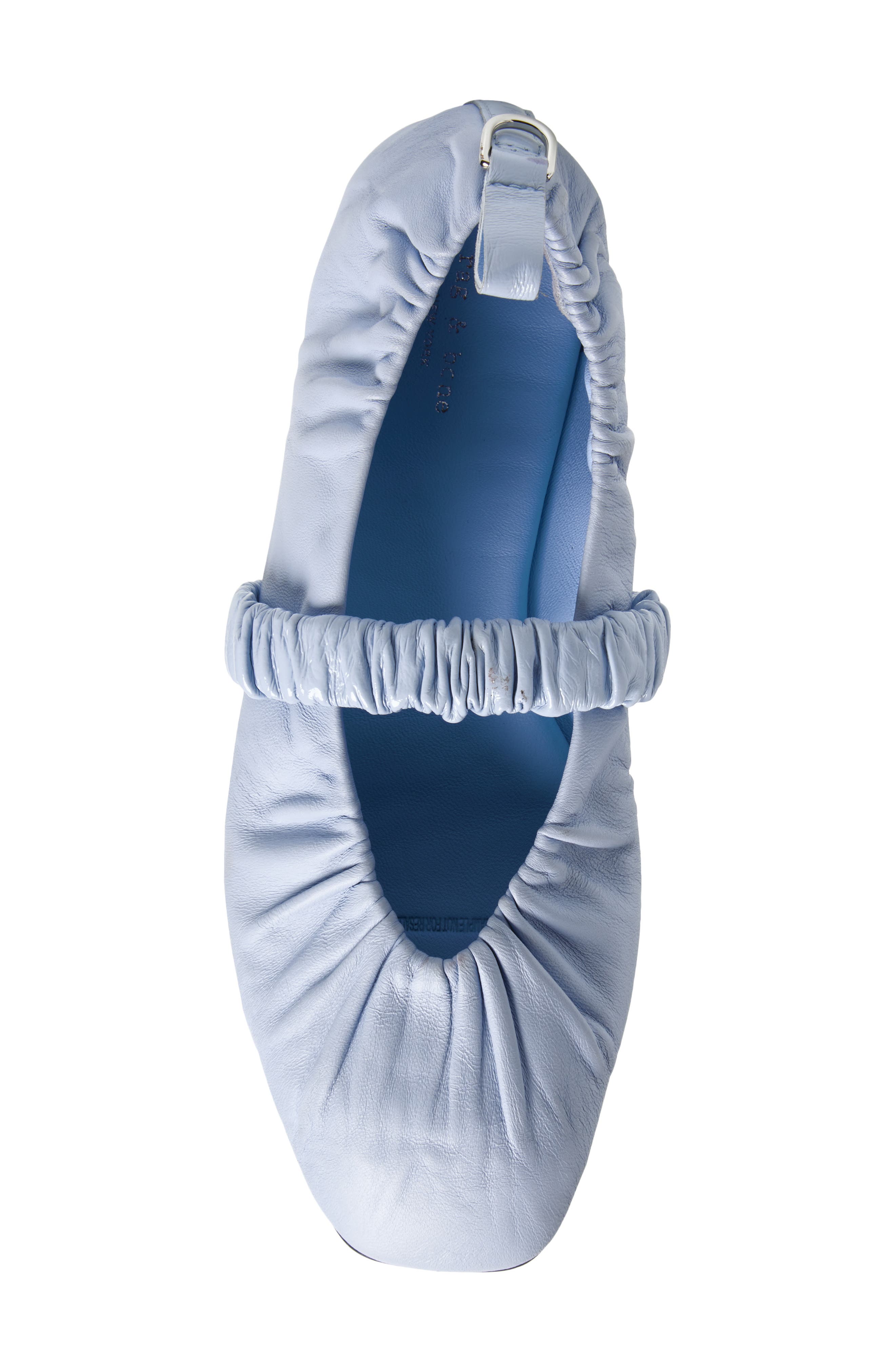 rag & bone Spire Ruched Mary Jane Flat, Alternate, color, Sky Blue