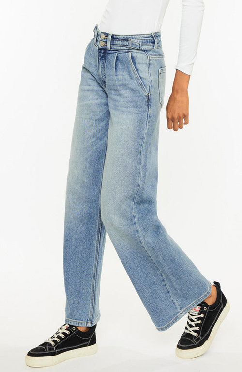 Kancan Promise High Rise Wide Leg Jeans In Medium Wash