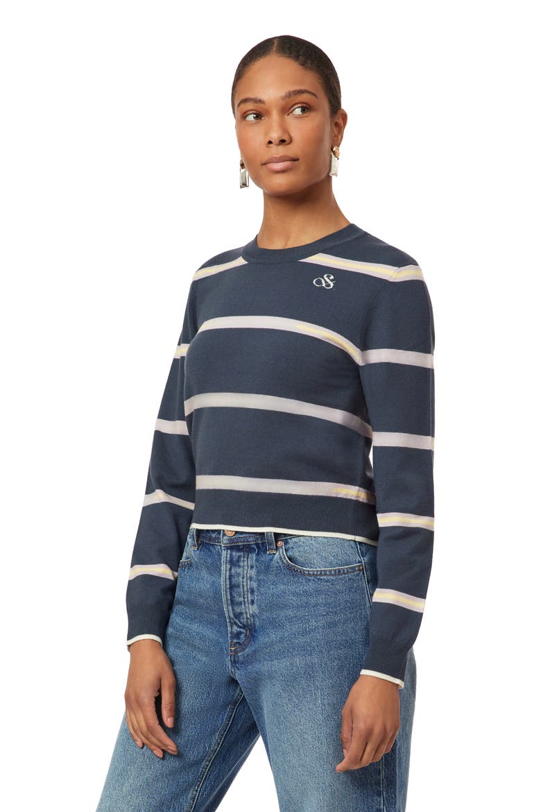 Crop Pullover Crewneck Sweater, Alternate, color, BIG DIPPER SANDWICH STRIPE