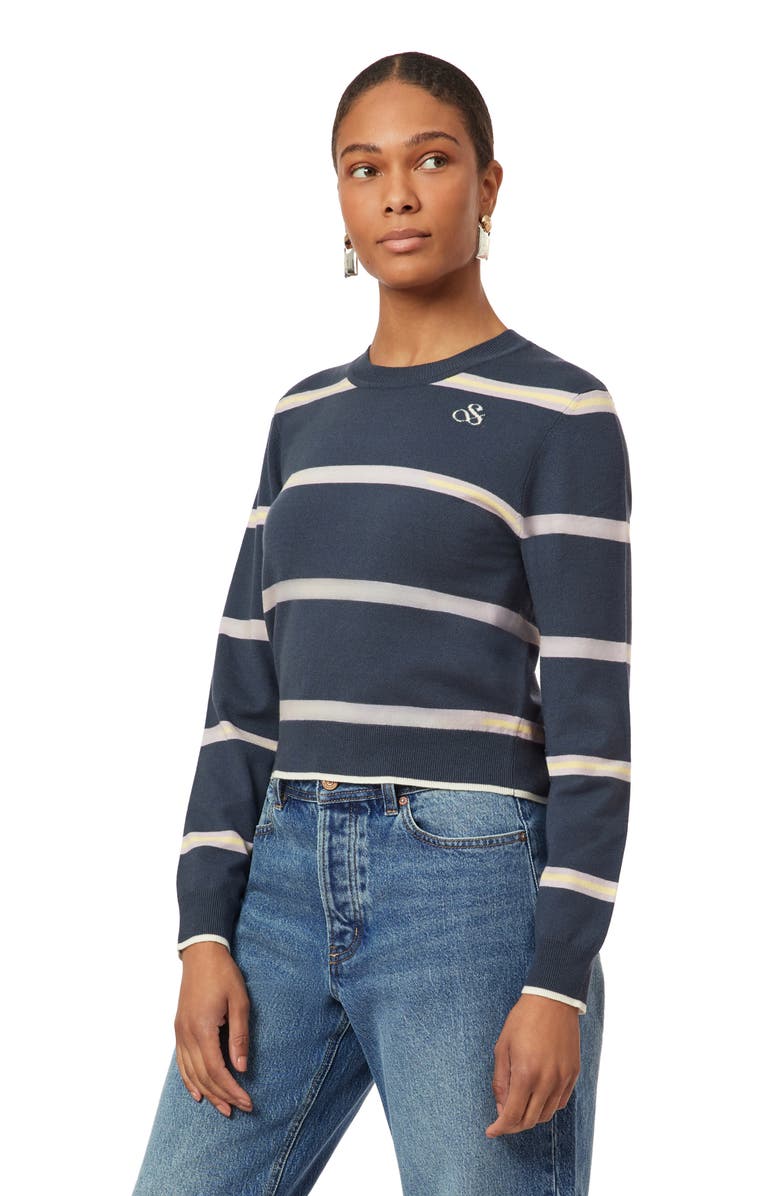 Scotch & Soda Crop Pullover Crewneck Sweater, Alternate, color, Big Dipper Sandwich Stripe