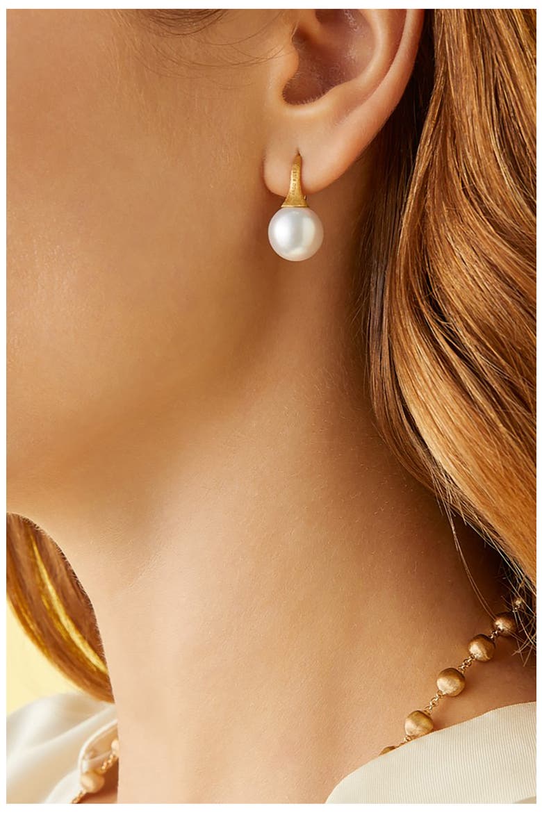 18K Yellow Gold Freshwater Pearl Drop Earrings, Alternate, color, YELLOW GOLD