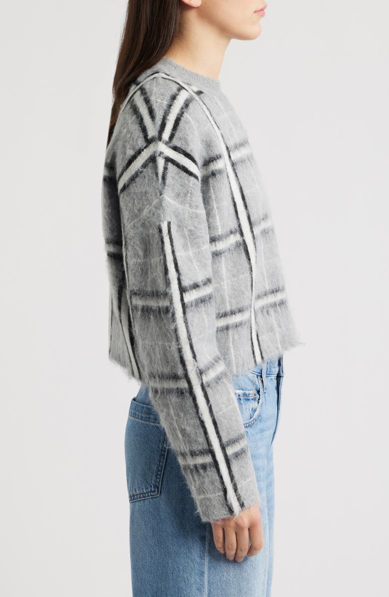 DELUC Jacob Plaid Jacquard Mock Neck Sweater, Alternate, color, Grey Melange