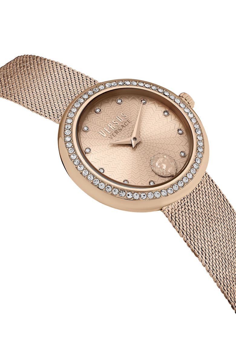 VERSUS Versace Lea Mesh Bracelet Watch, 35mm, Alternate, color, Ip Rose Gold
