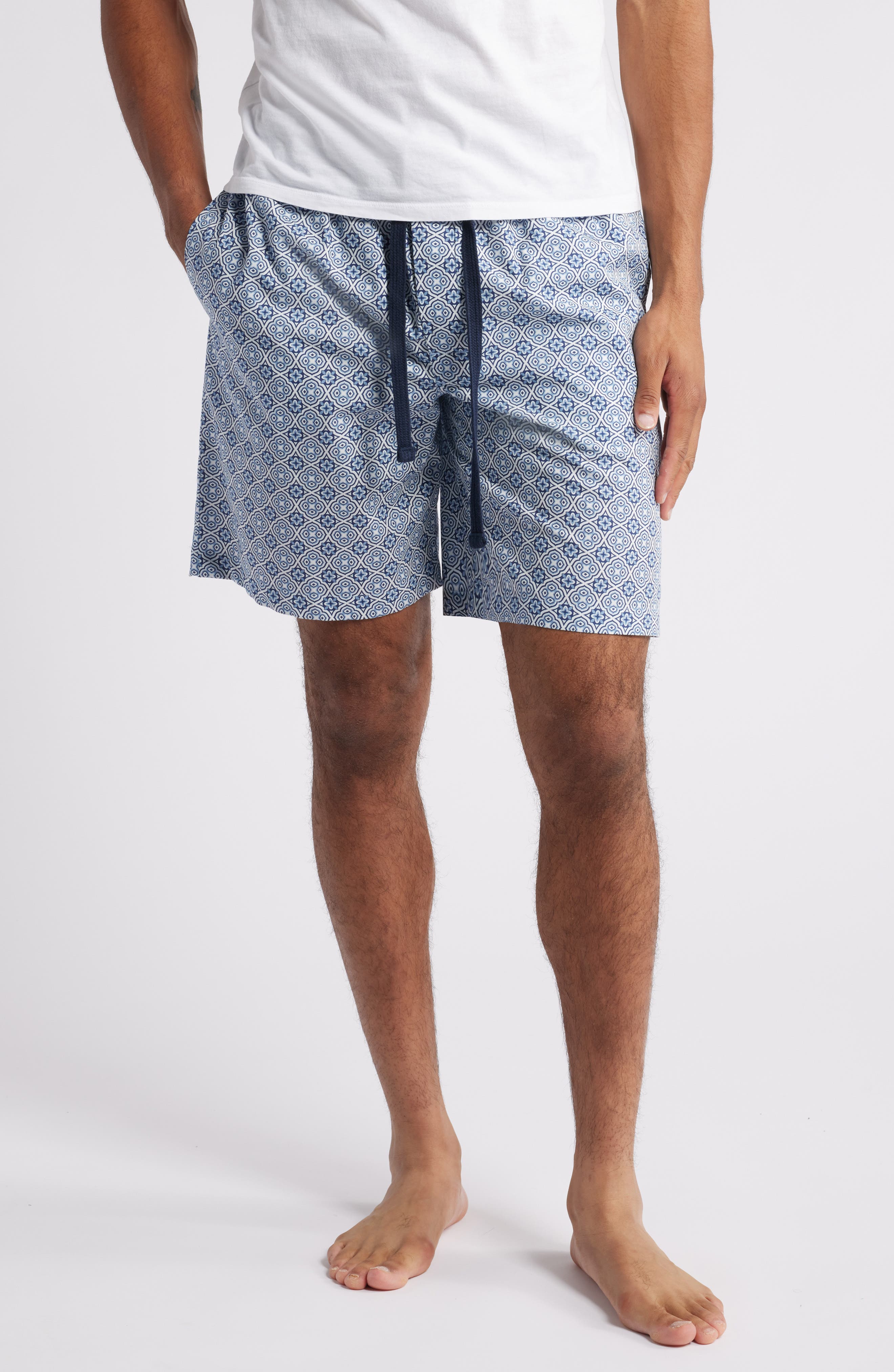 Majestic International Grecian Lounge Shorts in Jewel Blue 