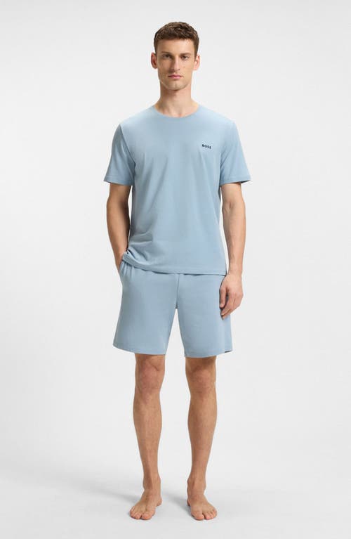 Hugo Boss Boss Mix Match Stretch Modal Pajama T-shirt In Blue