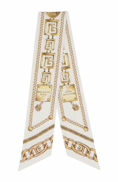 Balmain Printed Silk Bandana With Chains Pattern
