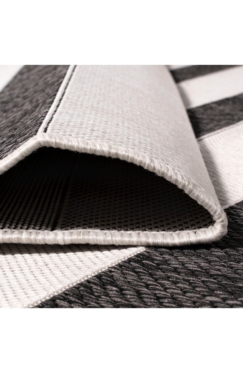JONATHAN Y Aveiro Wide Stripe Indoor/Outdoor Area Rug, Alternate, color, Black/Cream