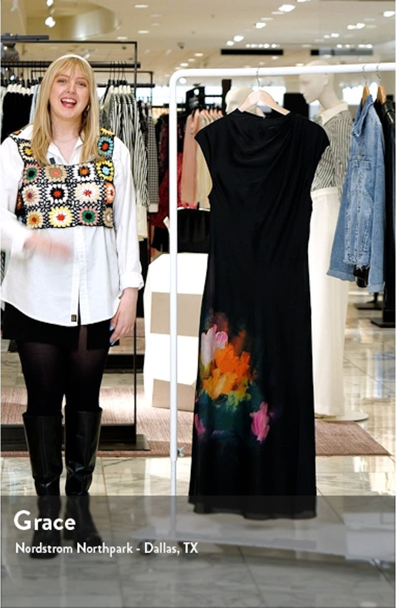 Averiee Abstract Floral Satin Slipdress, sales video thumbnail