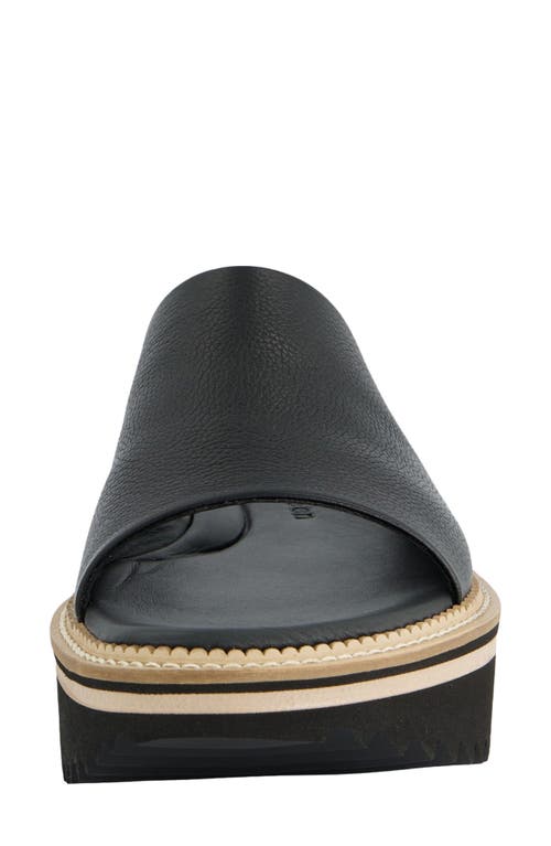 Paul Green May Slide Sandal In Black Leather