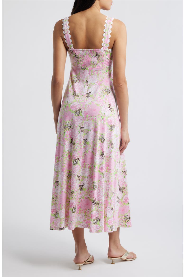 Dwyer Floral Print Sleeveless Dress, Alternate, color, PISTACHIO MACARON BEES KNEES