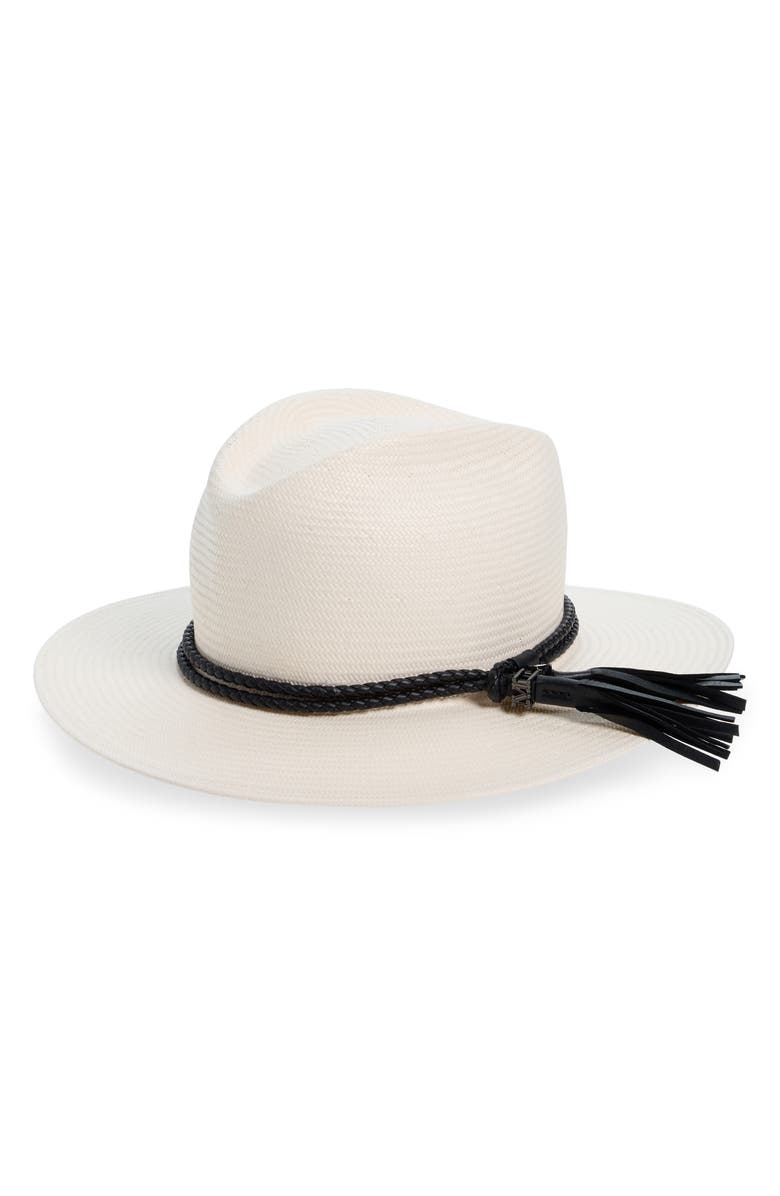 Max Mara Elfi Tassel Straw Boater Hat, Main, color,