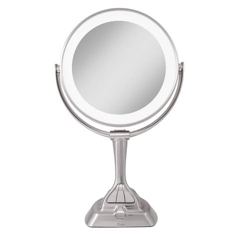 Lighted Makeup Mirror with 10X/1X Magnification & Smart Dim Controls