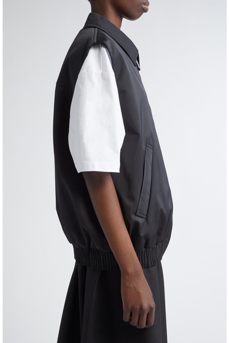 Collared Bomber Vest, Alternate, color, BLACK