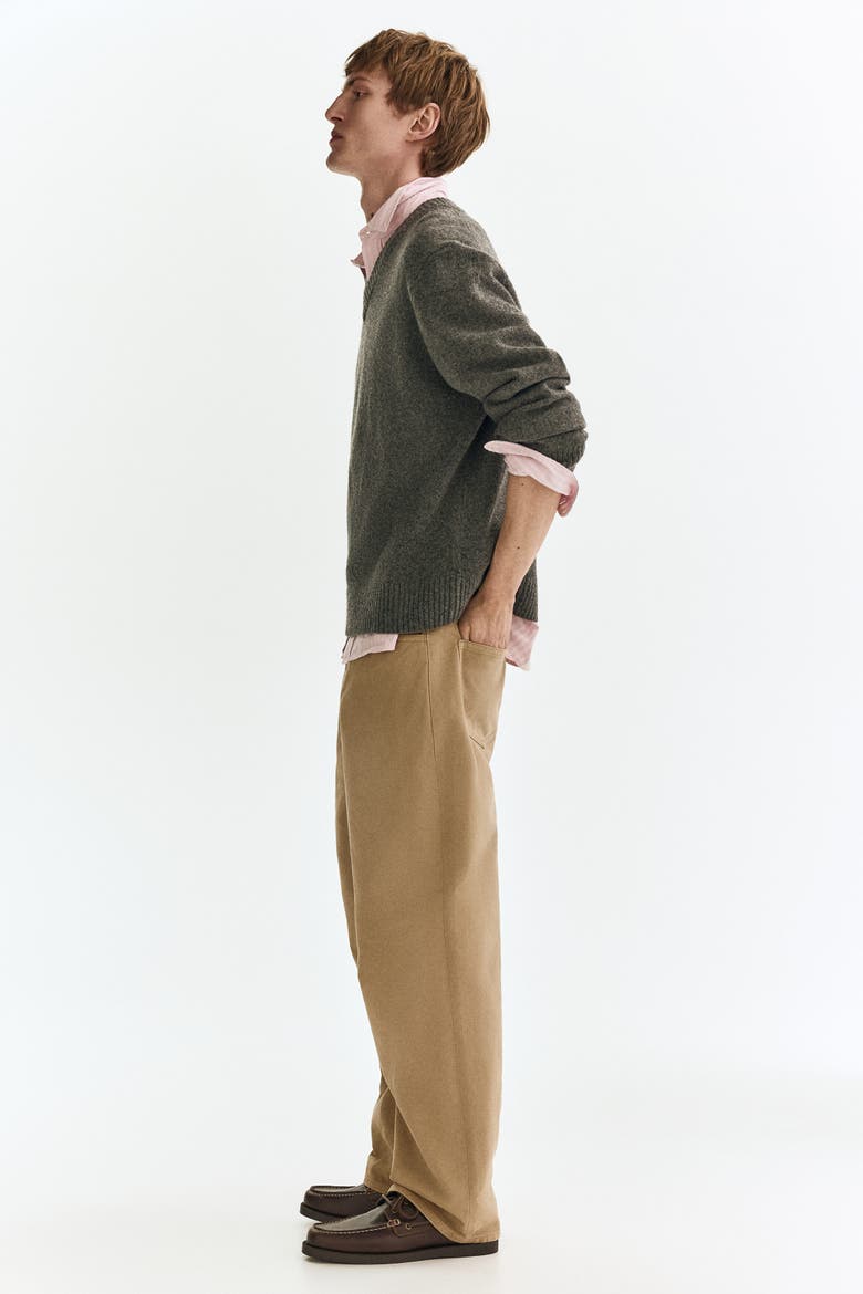 Relaxed Fit Trousers, Alternate, color, Beige