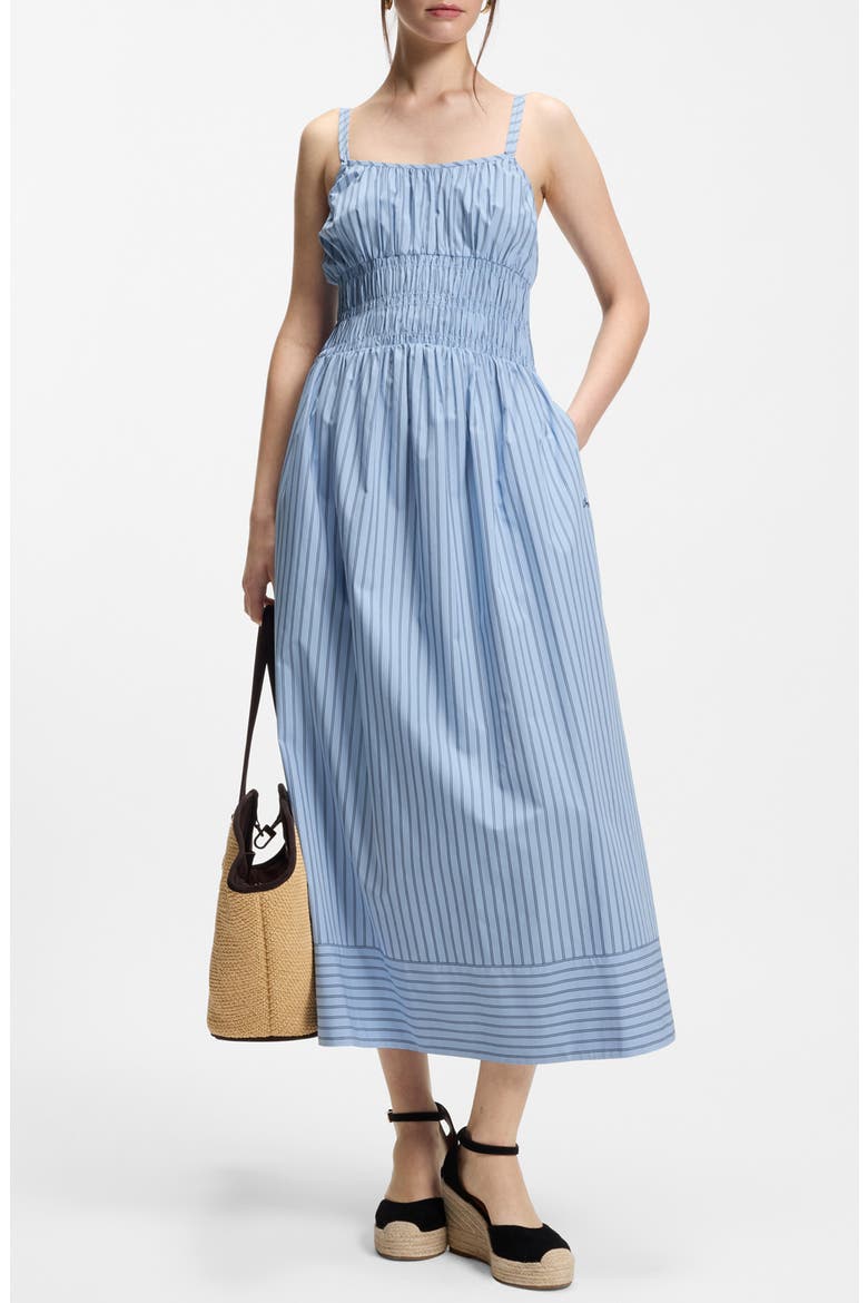 Stripe Cotton Sundress, Main, color, BLUE STRIPE