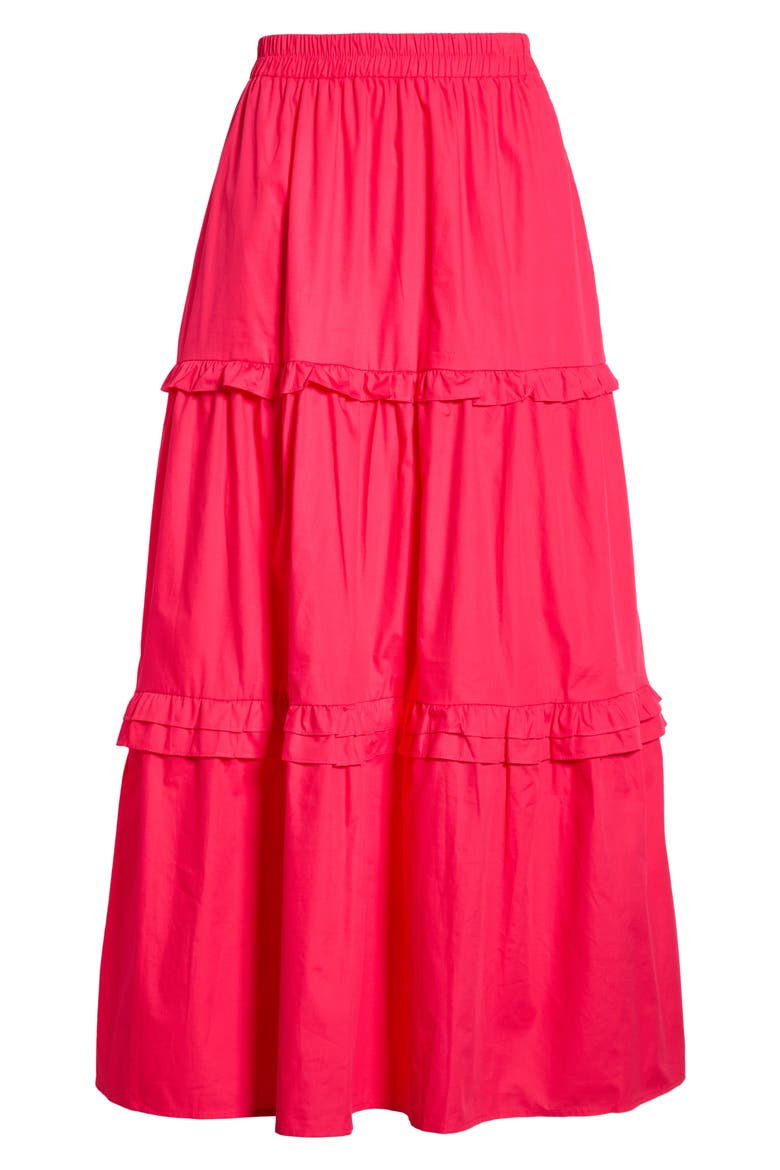 Isabel Ruffle Maxi Skirt, Alternate, color, FUCHSIA