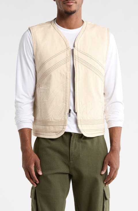 Logo Appliqué Cotton Canvas Riding Vest