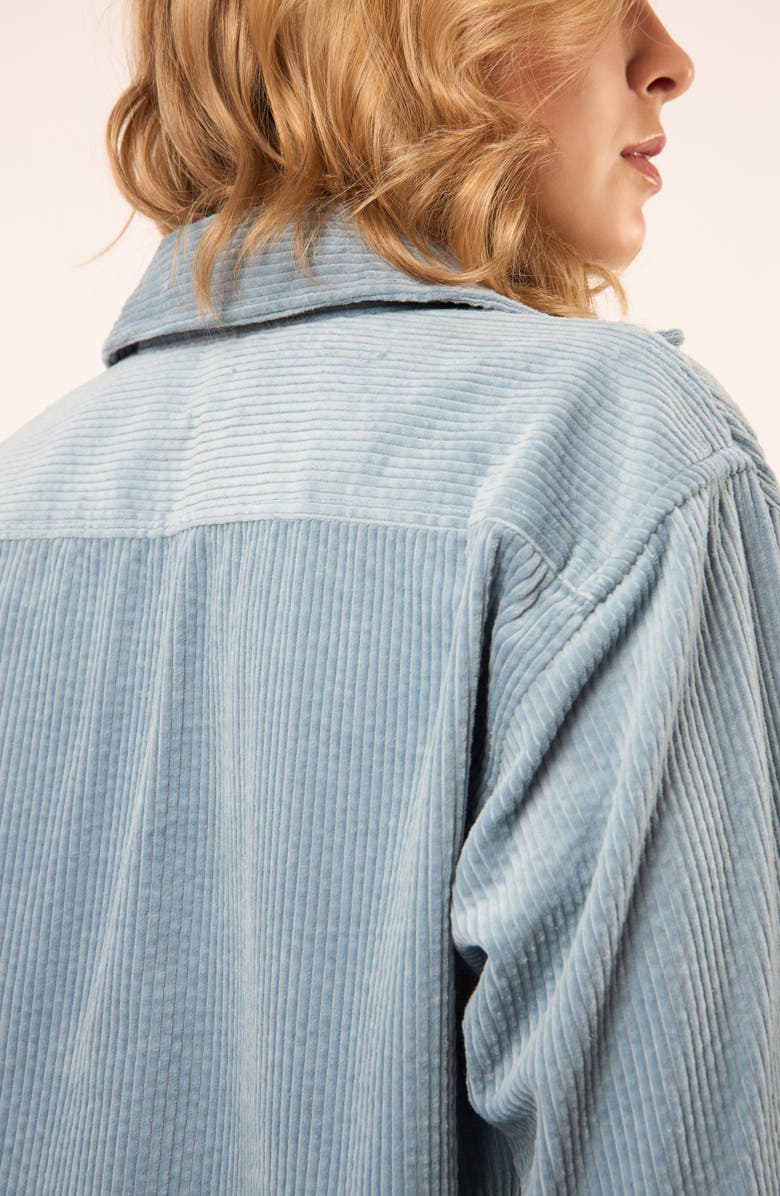 Viens Avec Moi The Odyssey Relaxed Button-Up Corduroy Shirt, Alternate, color, Blue