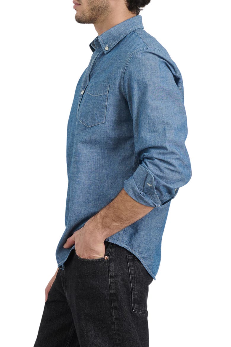 Mill Washed Chambray Button-Down Shirt, Alternate, color, CHAMBRAY RINSE WASH