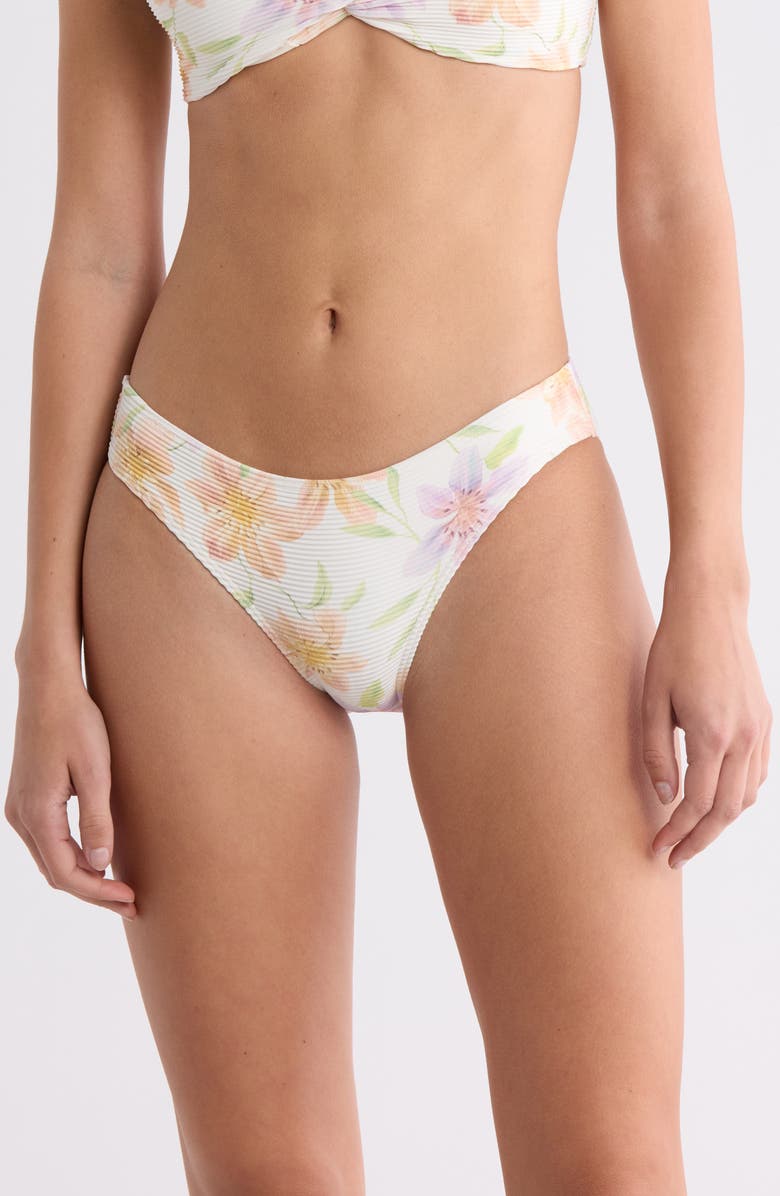 Billabong Day Driftin' Lowrider Bikini Bottoms, Main, color, White Multi