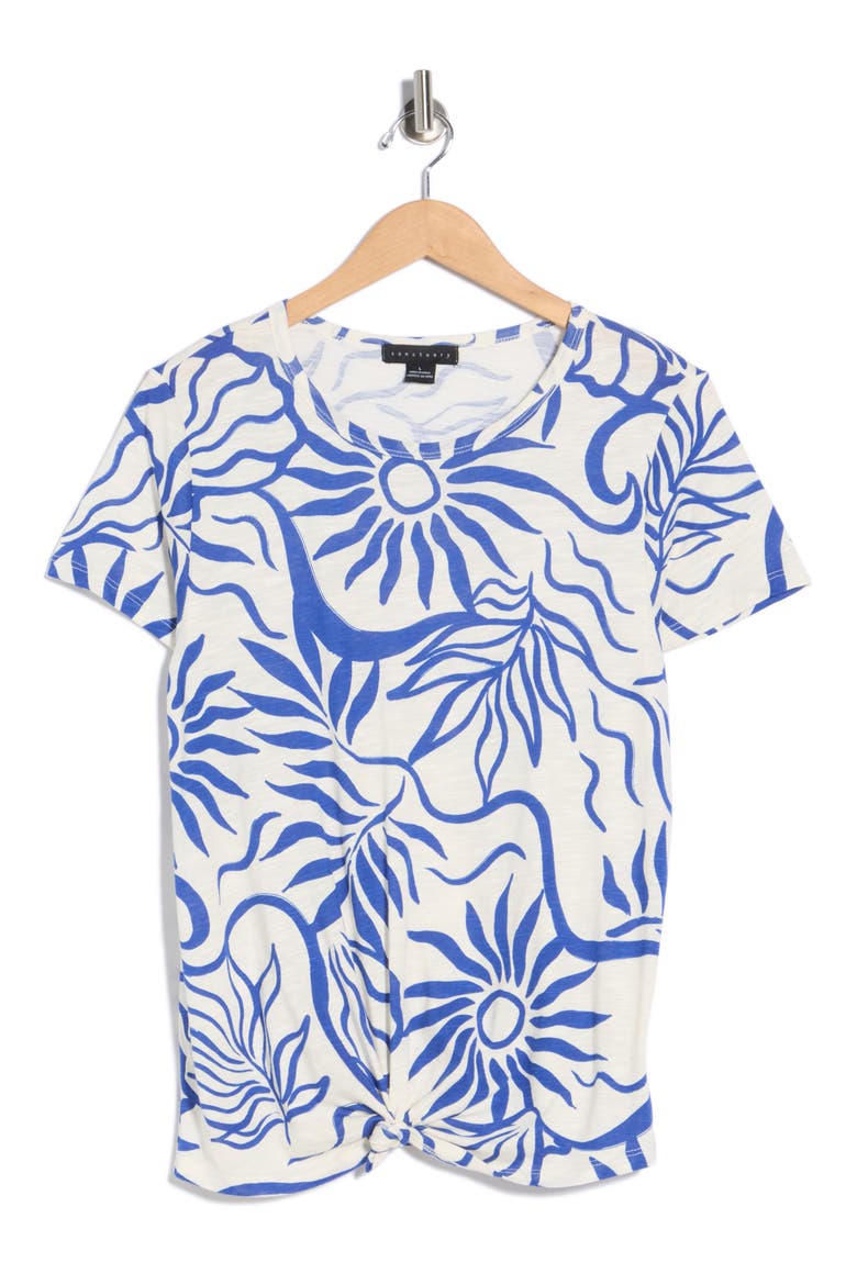 Everyday Knotted T-Shirt, Main, color, SOLAR BLOOM BLUE/ COBALT