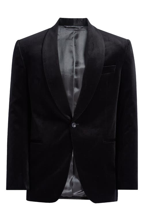 Jack Victor Edison Cotton Stretch Velvet Dinner Jacket in Black 