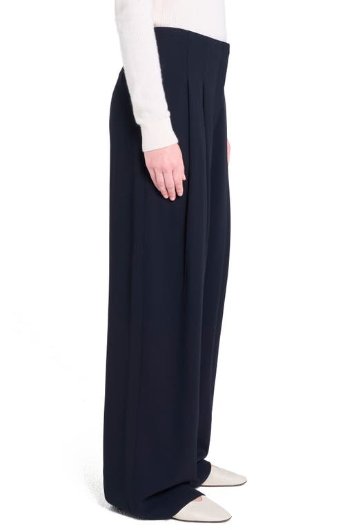 Twp Carrie's Pleated Pinstriped Wool Wide-leg Pants In Blue