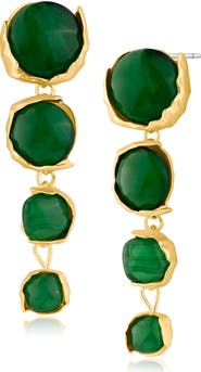 JARDIN Graduated Sculpted Circle Linear Drop Earrings
