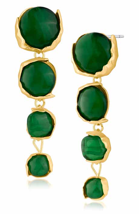 JARDIN Graduated Sculpted Circle Linear Drop Earrings