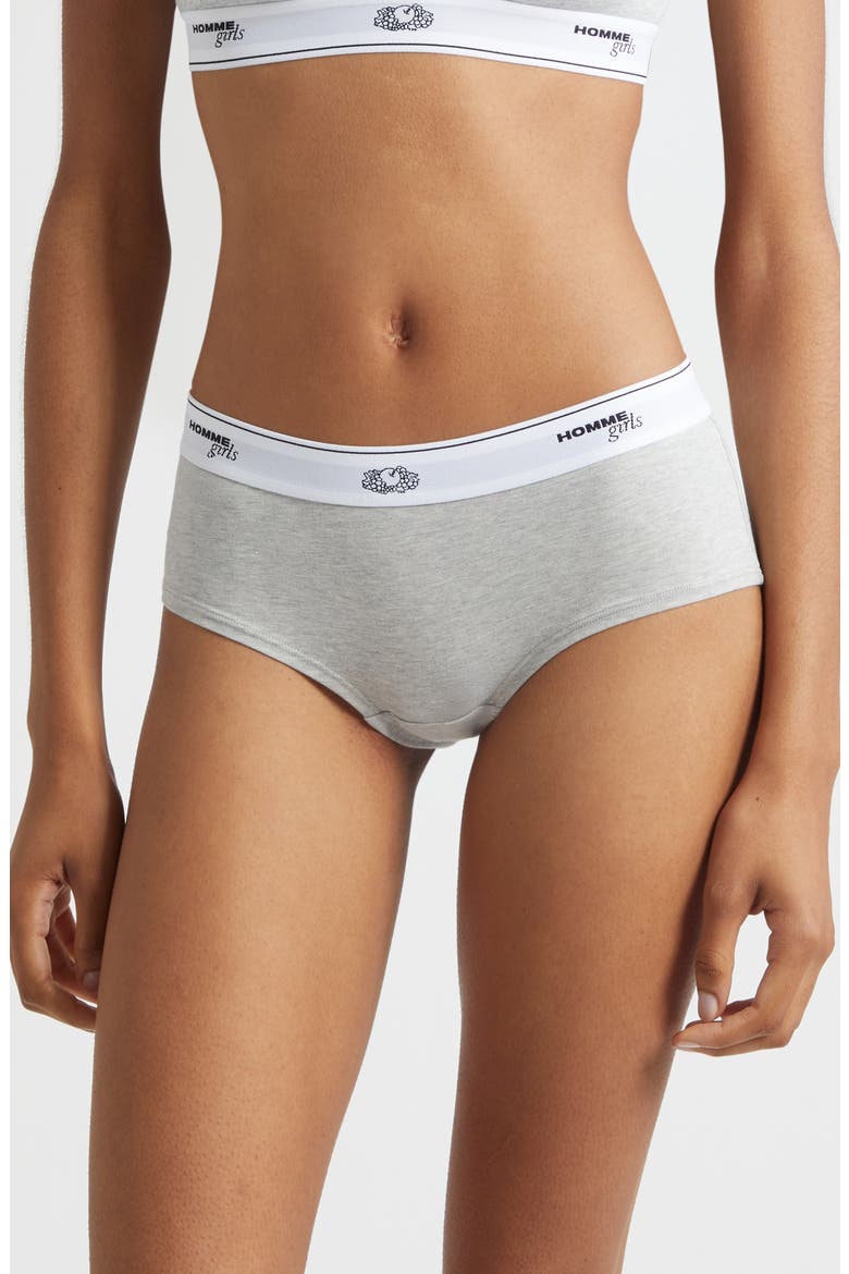 x Fruit of the Loom 3-Pack Cotton Blend Boyshorts, Main, color, BLACK/HEATHER GREY/WHITE