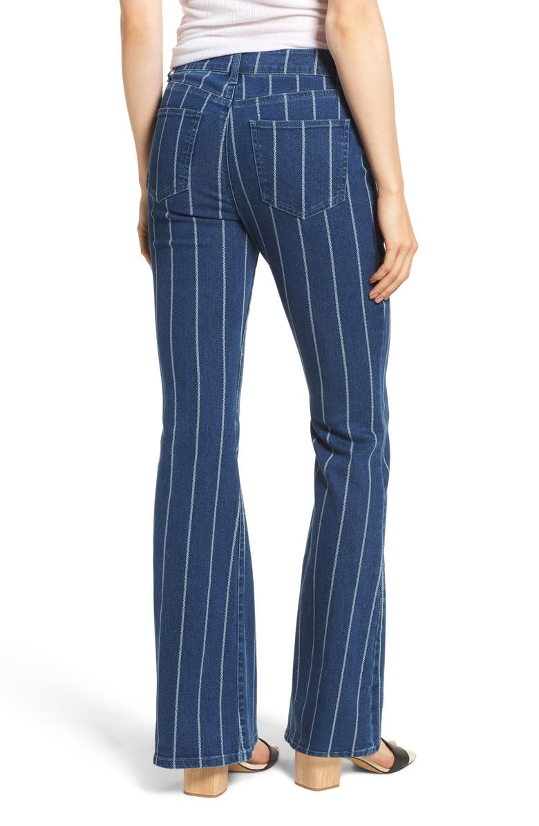 Tinsel Stripe High Waist Flare Jeans, Alternate, color,