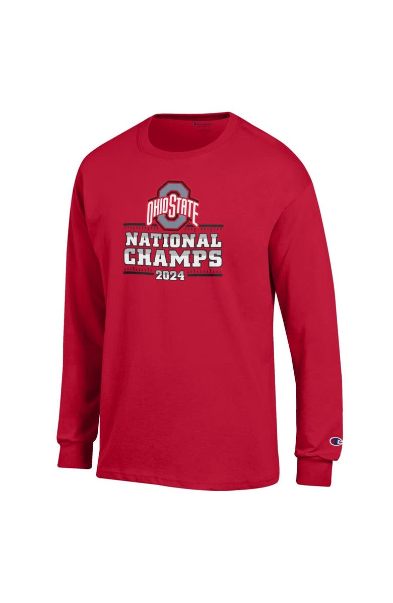 Champion Men's Champion Scarlet Ohio State Buckeyes College Football Playoff 2024 National Champions Long Sleeve T-Shirt, Alternate, color, 