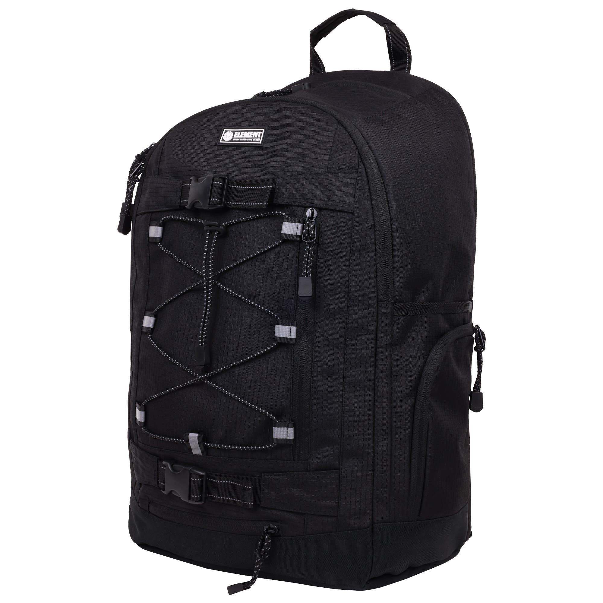 Element Ripstop Backpack- Durable Outdoor and School Bag with Skate Straps and Multiple Compartments, Alternate, color, Black