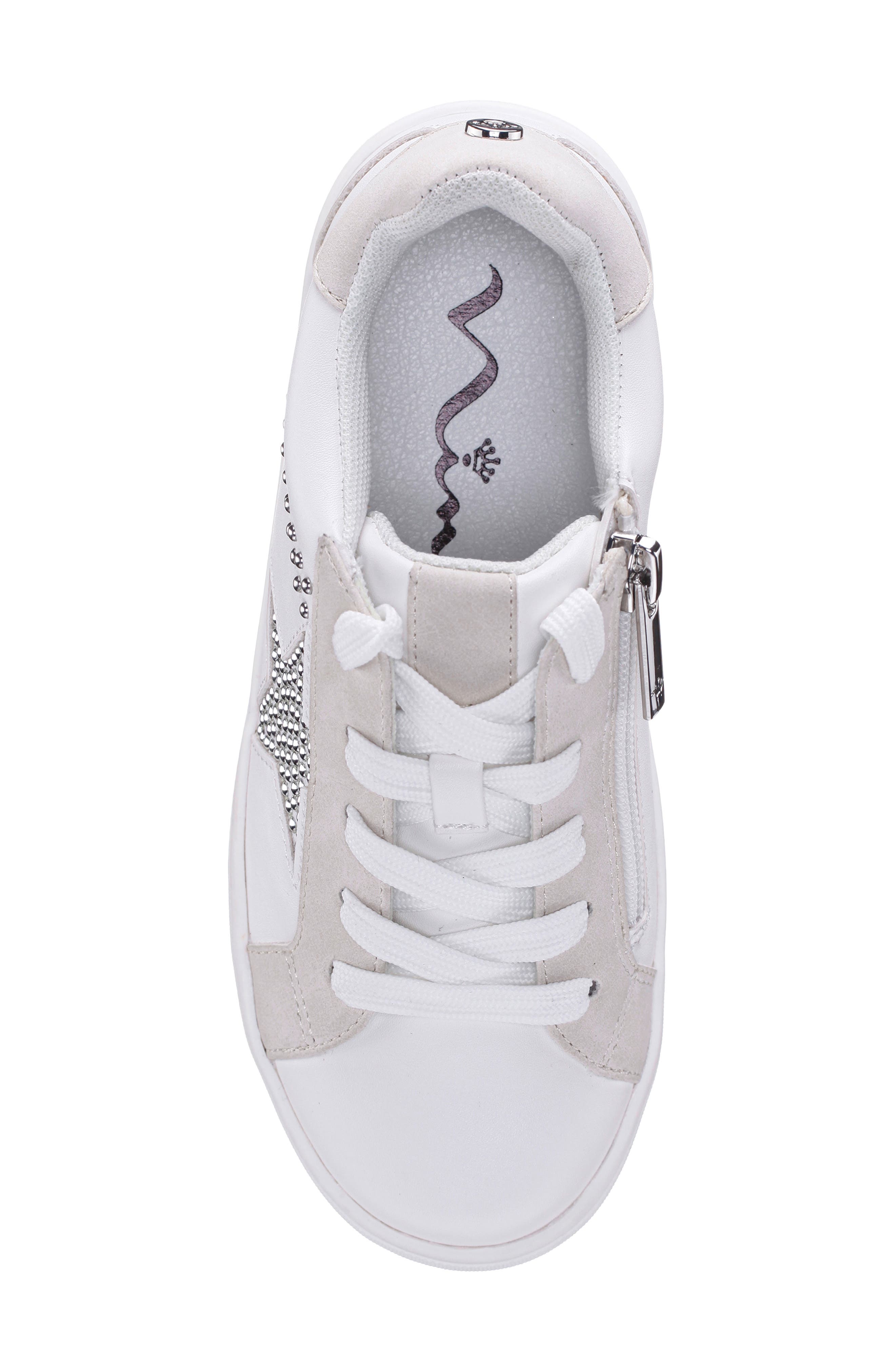 Nina Kids' Zicky Low Top Sneaker, Alternate, color, White Smooth