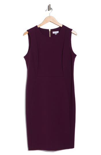 Calvin Klein Sleeveless Sheath Dress In Purple