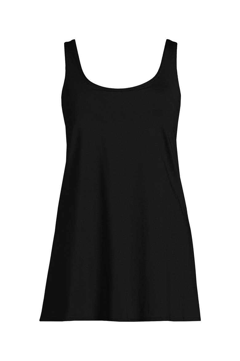 Plus Size Scoop Neck Mini Swim Dress Swimsuit, Alternate, color, Black