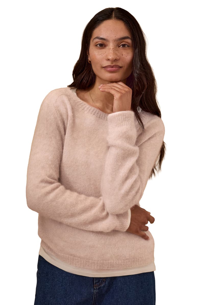 Celtic & Co. Gauzy Boat Knit Sweater, Alternate, color, Peony