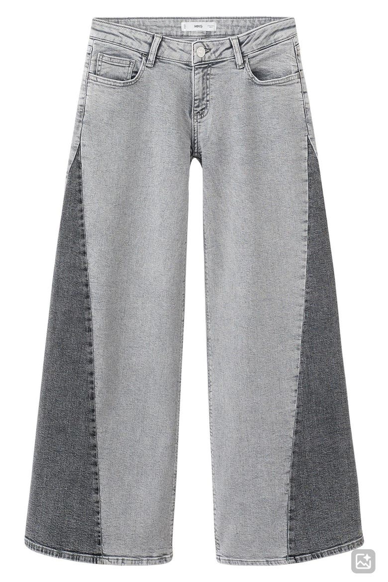 Two-Tone Low Rise Wide Leg Jeans, Alternate, color, DENIM GREY