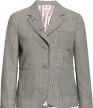 Thom Browne Glen Plaid Funmix Fresco Wool Crop Sport Coat
