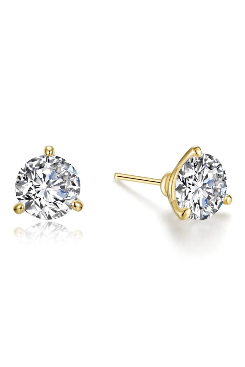 Simulated Diamond Stud Earrings, Main, color, WHITE/ GOLD