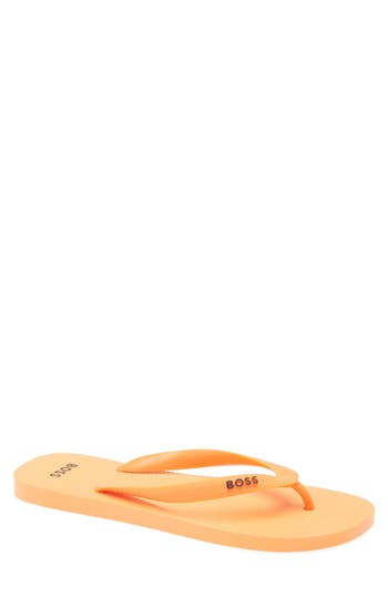 Hugo Boss Boss Pacific Thong Sandal In Open Orange