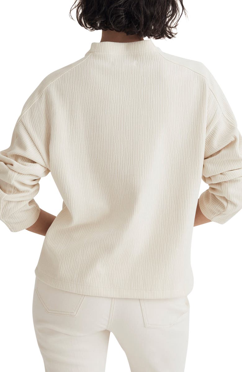 Madewell Jacquard Stripe Funnel Neck Top, Alternate, color,
