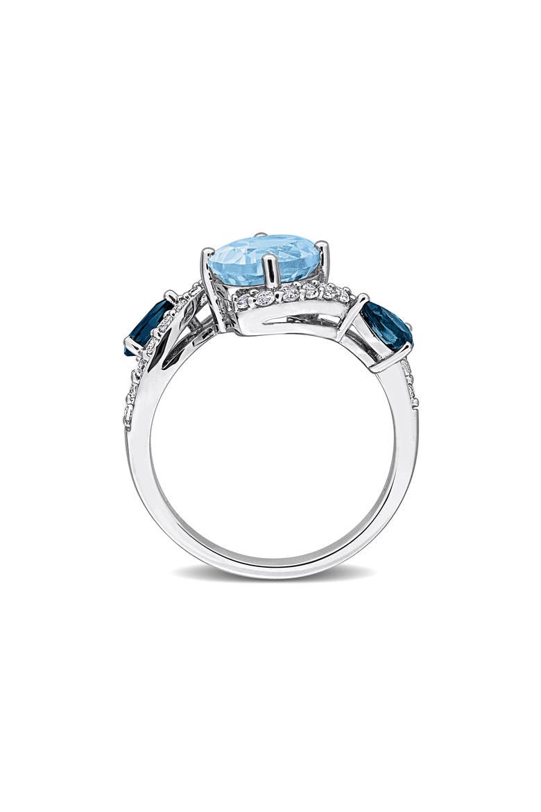 Sky Blue Topaz, London Blue Topaz & Lab Created Sapphire Ring, Alternate, color, BLUE