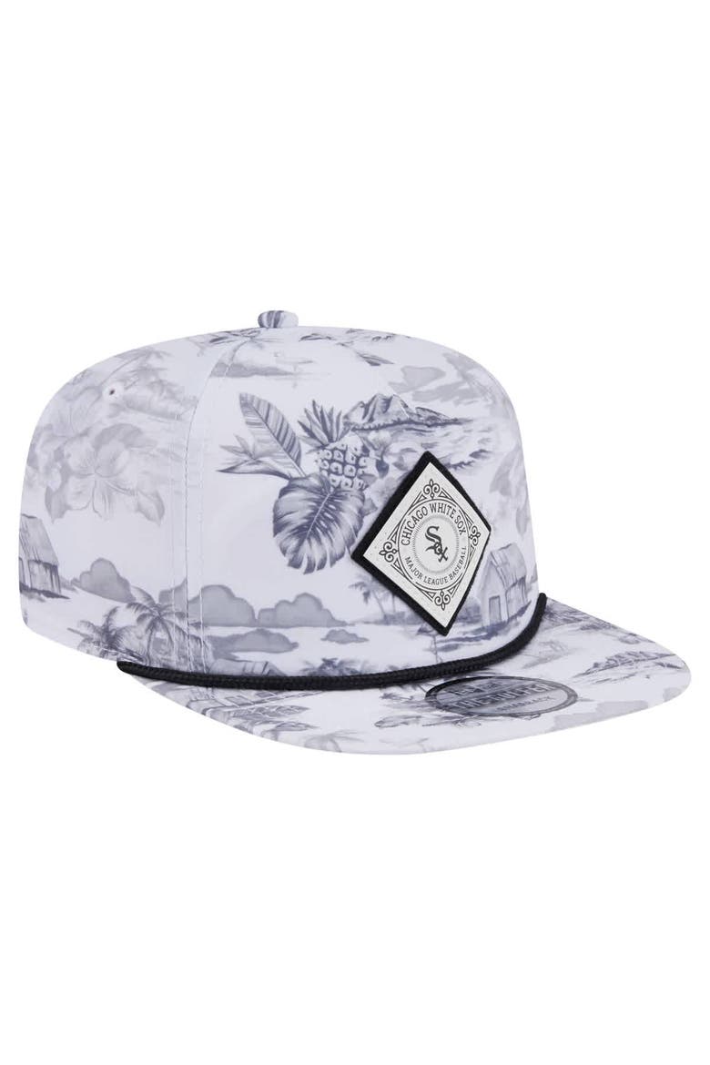 Men's New Era White Chicago White Sox Printed Island Golfer Snapback Hat, Alternate, color, White