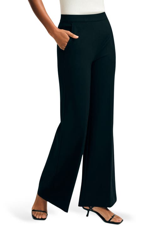 High Waist Ponte Wide Leg Pants
